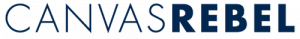 Logo for Canvas Rebel featuring the brand name in dark blue against a white background