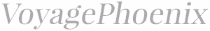 Voyage Phoenix magazine logo feature the company name in gray