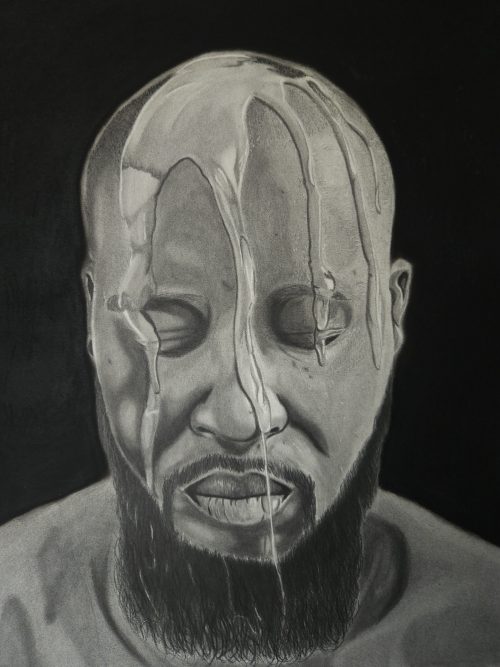 This beautiful piece of art piece shows a phase of the cleansing process of one’s Ori.