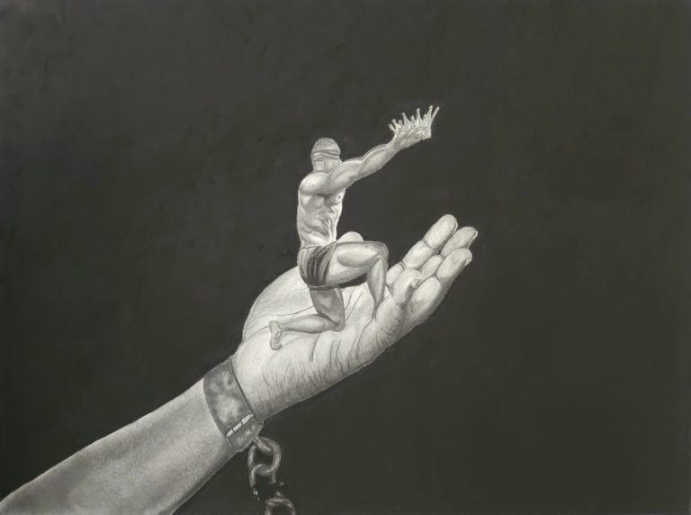 Rooted in resilience, a visual depiction of the promise that regardless of the opposition, challenges, or oppression, we must remain steadfast on our journey toward what is truly ours.