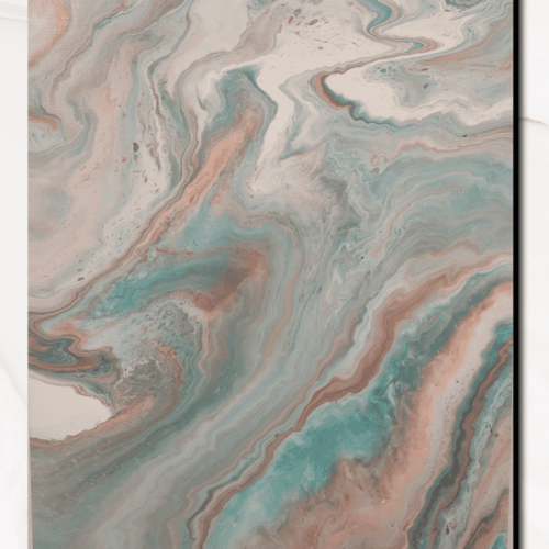 Teal and Coral Abstract 2